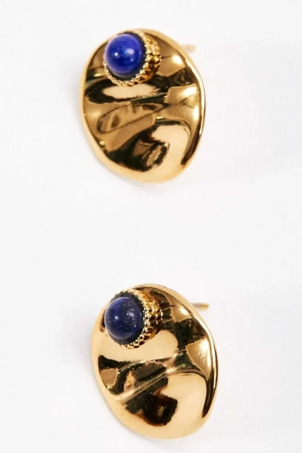 Blue Lapis Stud Earrings