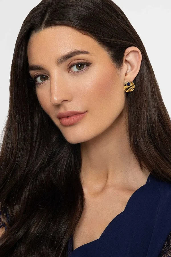 Blue Lapis Stud Earrings