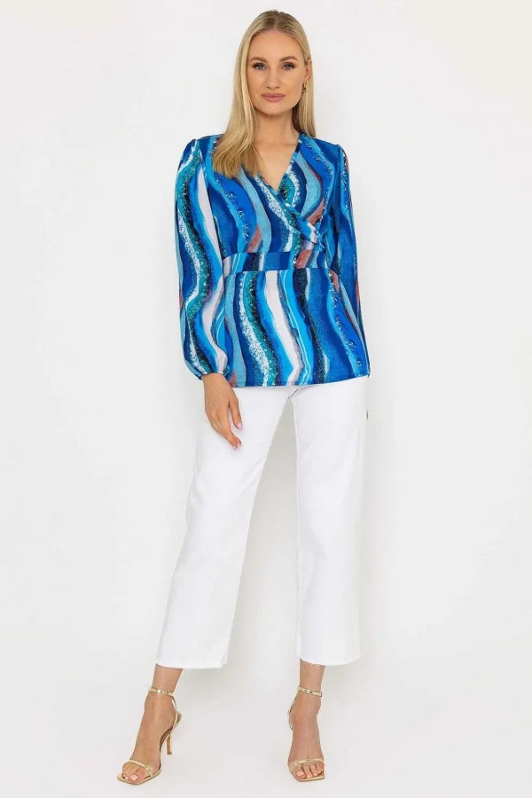 Blue Peplum Top