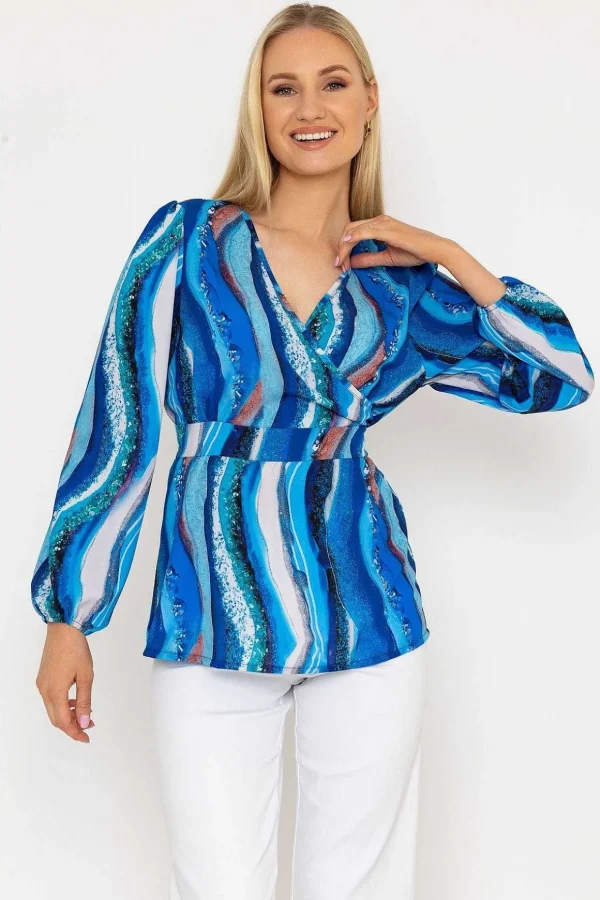 Blue Peplum Top