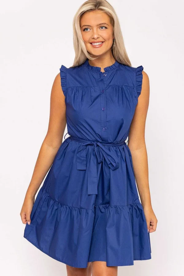 Blue Poplin Mini Dress