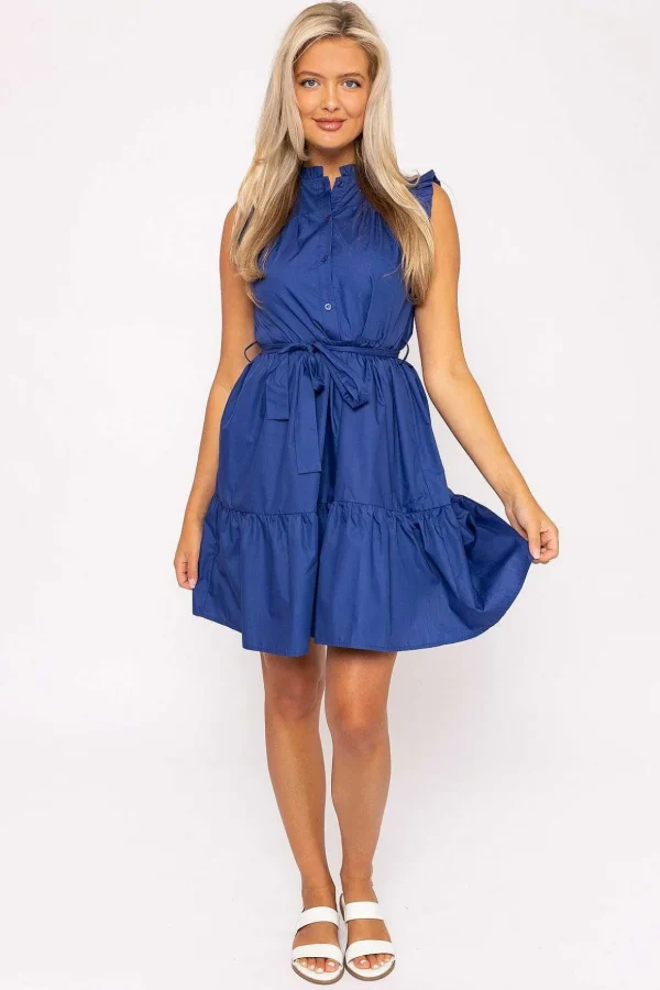 Blue Poplin Mini Dress