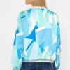 Blue Printed Bomber Jacket