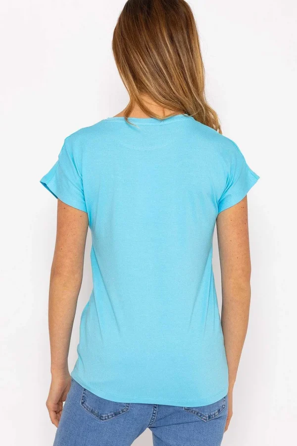 Blue Side Ruched Detail Top