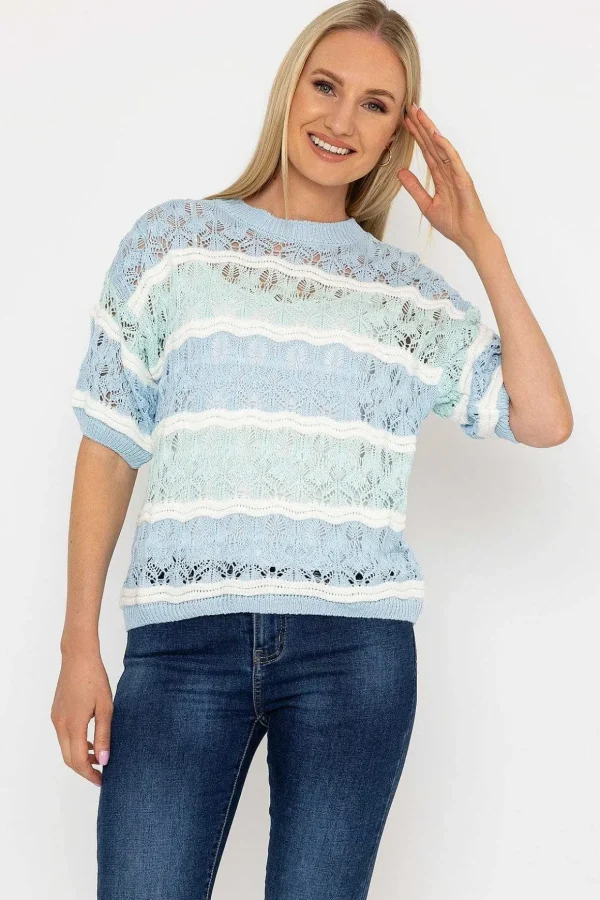 Blue Stripe Knit Jumper
