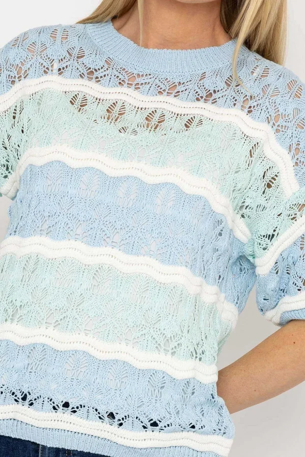 Blue Stripe Knit Jumper