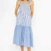 Blue Stripe Midi Dress