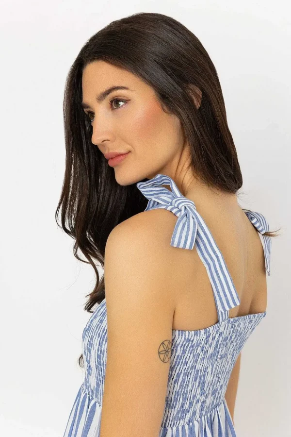 Blue Stripe Midi Dress
