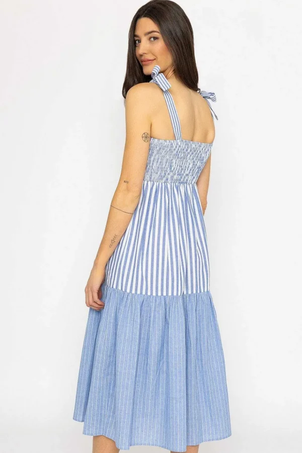 Blue Stripe Midi Dress