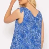 Blue Tie Shoulder Top