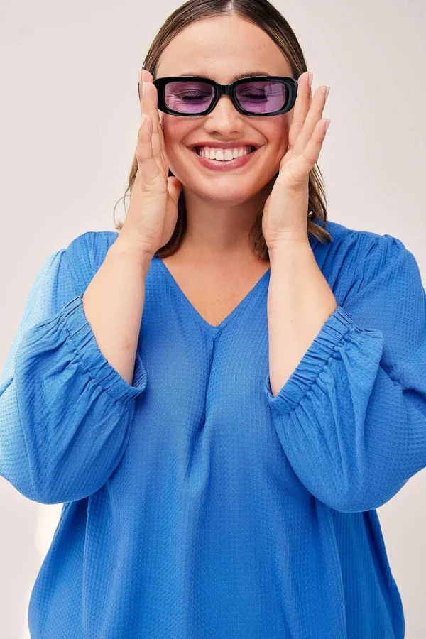 Blue Viscose Top