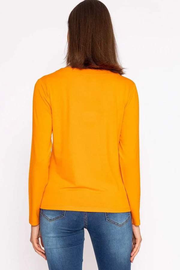 Boat Neck Top In Orange