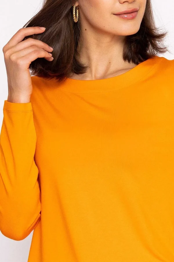 Boat Neck Top In Orange