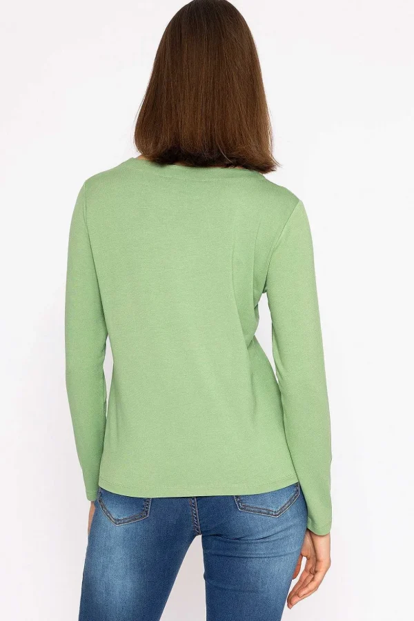 Boat Neck Top In Sage