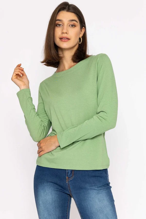 Boat Neck Top In Sage
