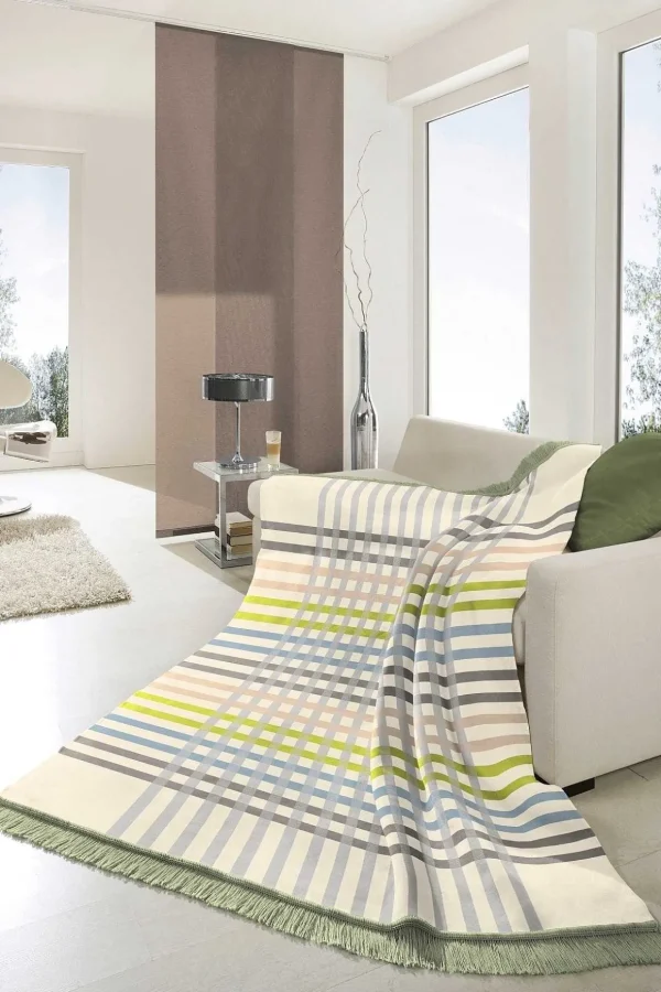 Border Check Green Blanket