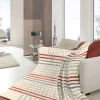 Border Check Rust Blanket