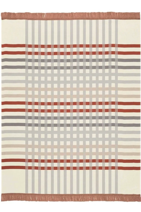 Border Check Rust Blanket