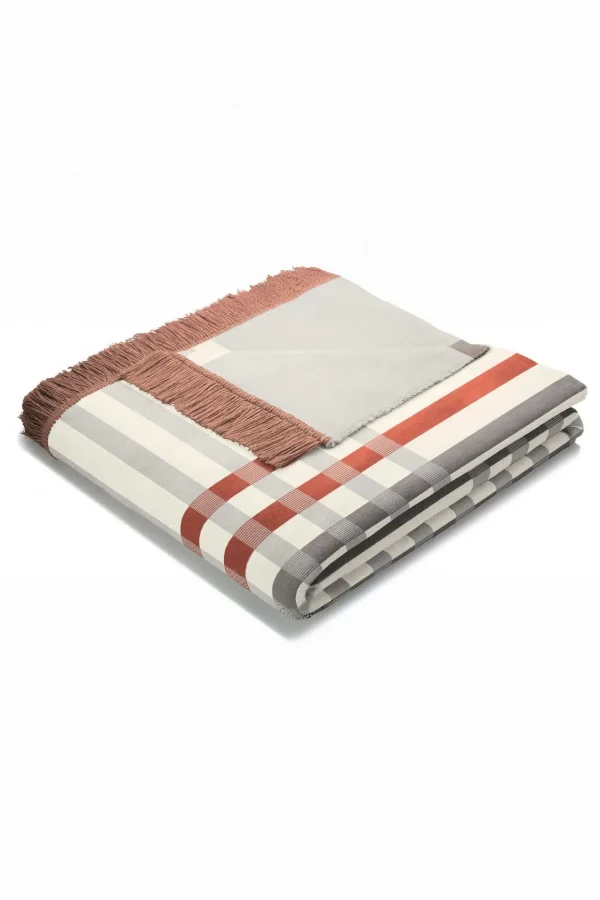 Border Check Rust Blanket