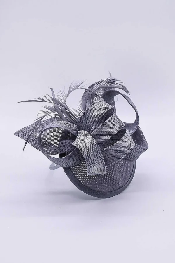 Bow Detail Fascinator In Silver