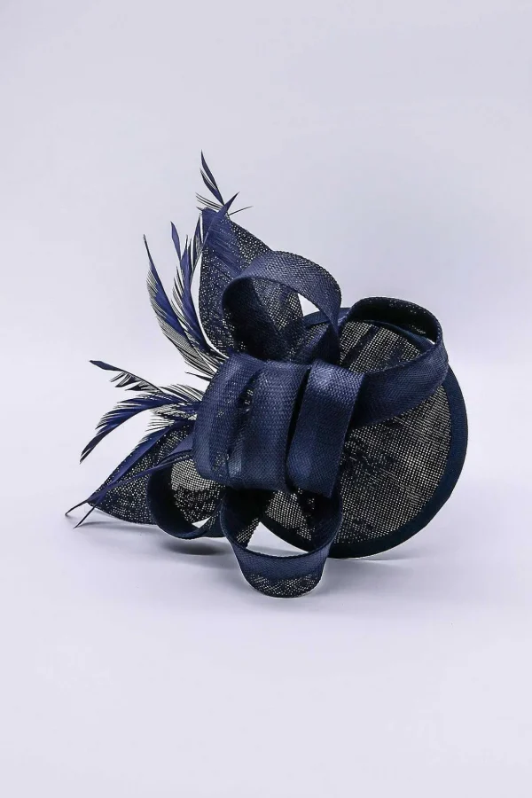 Bow Detail Fascinator In Navy