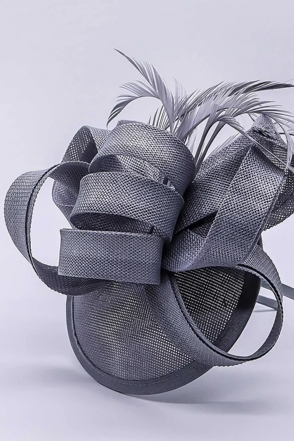 Bow Detail Fascinator In Silver