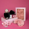 Boxed Black Animal Faux Fur Slipper