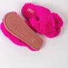 Boxed Faux Fur Quilted Slippers In Pink