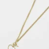 Braid Chain Necklace With Heart In Gold