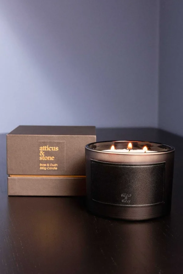 Brass And Oudh 3 Wick Candle