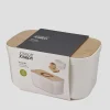 Bread Bin With Cutting Board Lid In White