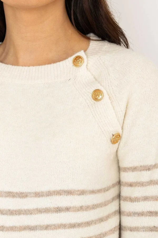 Breton Brown Stripe Knit Jumper