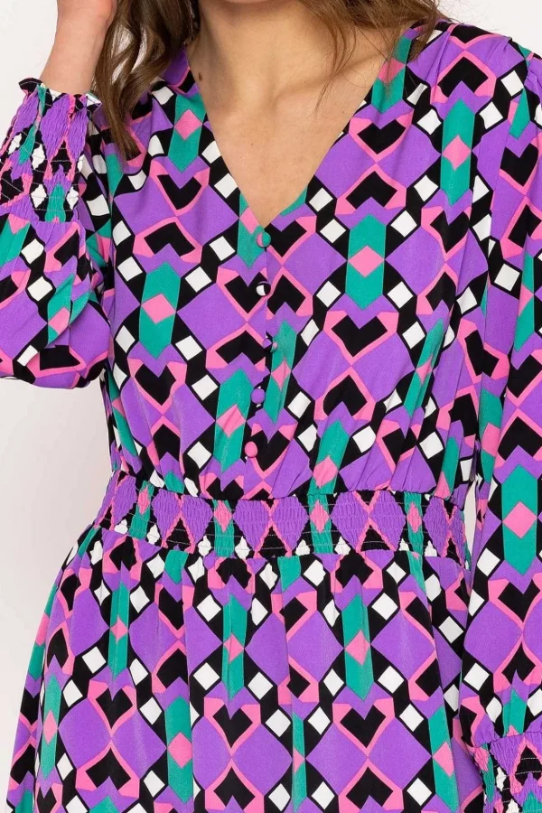 Brioni Midi Dress In Lilac Print