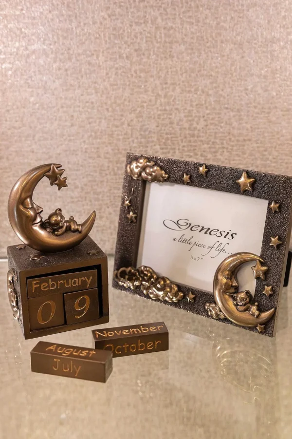 Bronze Moon And Teddy Photo Frame