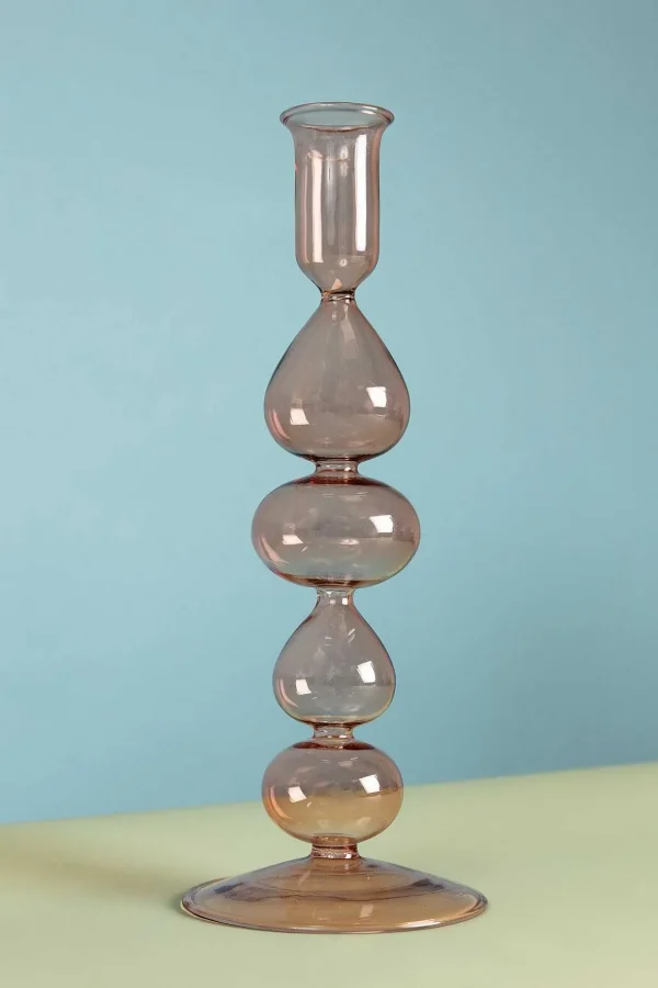 Brown Glass Candle Stand