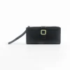Buckle Purse With Wrist Strap In Black