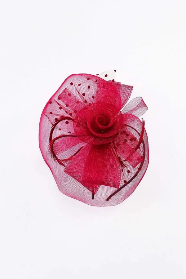 Burgundy Hairband Fascinator