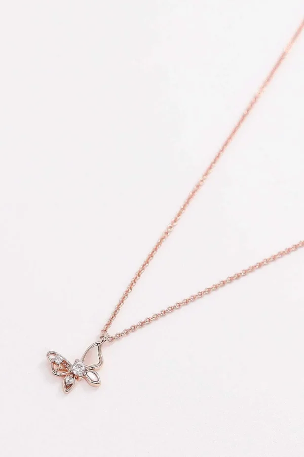 Butterfly Necklace In Rose Gold