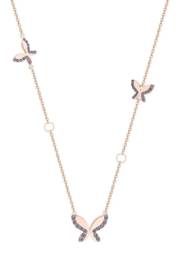 Butterfly Rose Gold Necklace