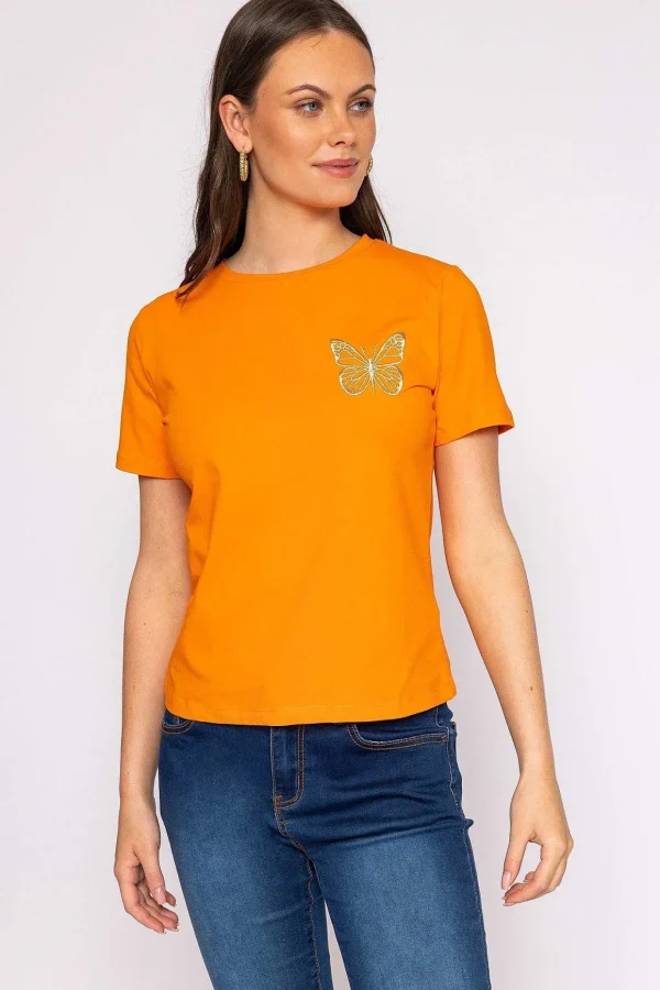 Butterfly T-Shirt In Orange