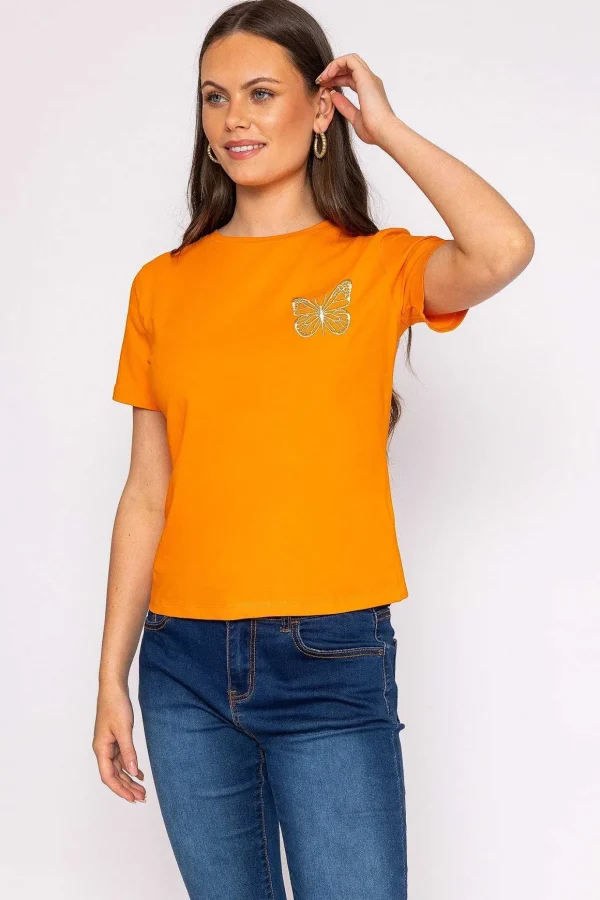 Butterfly T-Shirt In Orange