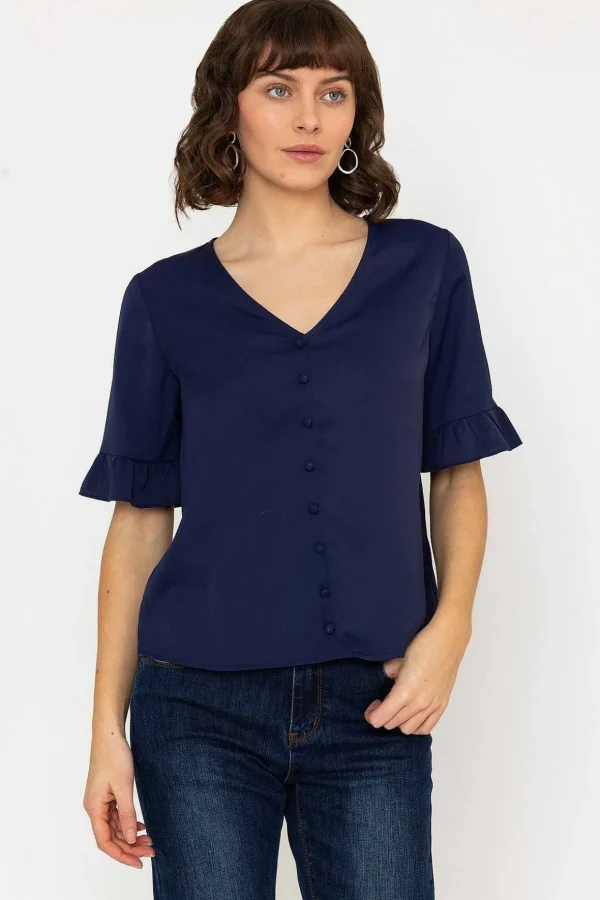 Button Blouse In Navy