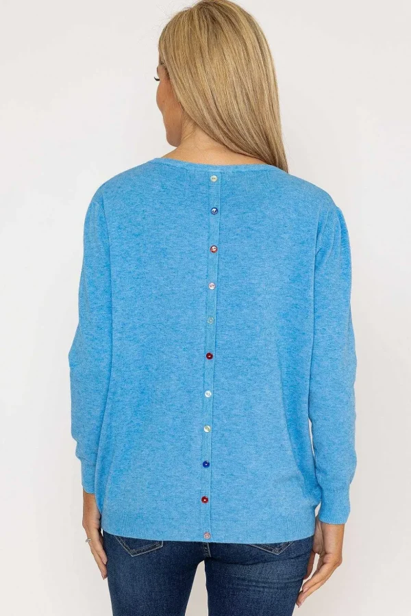 Button Detail Knit In Blue