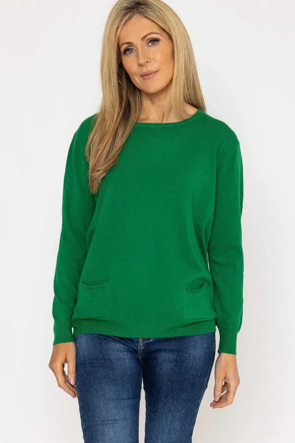 Button Detail Knit In Green
