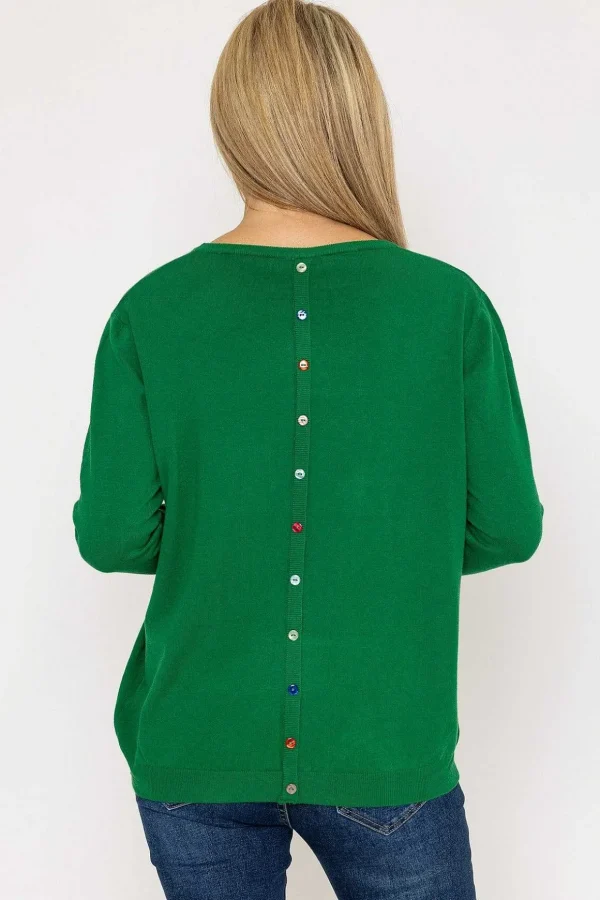 Button Detail Knit In Green