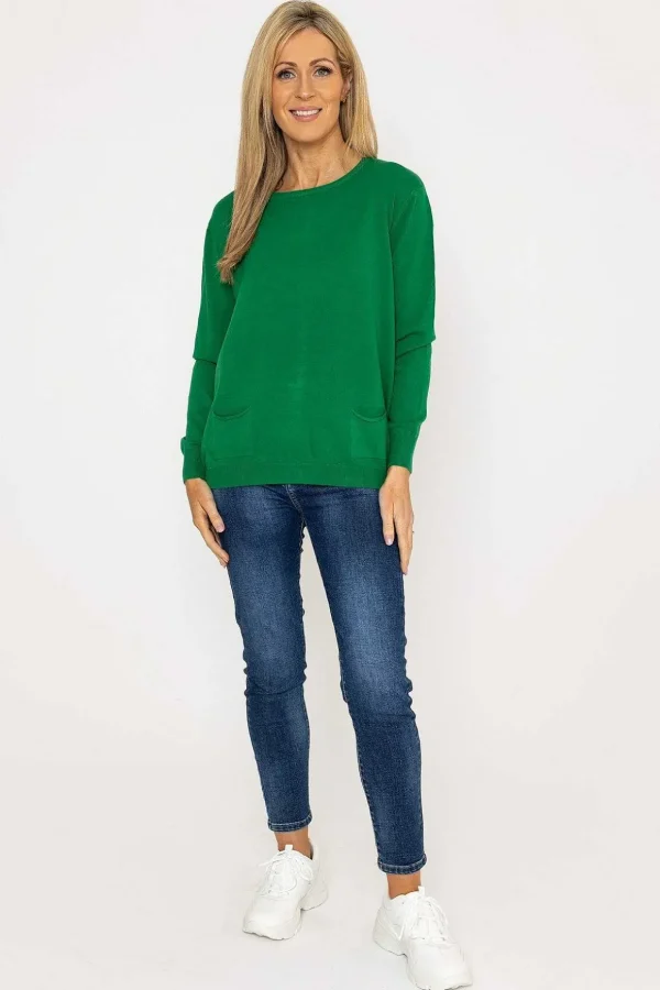 Button Detail Knit In Green