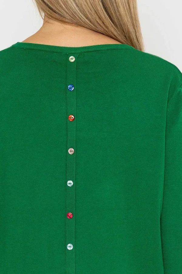 Button Detail Knit In Green