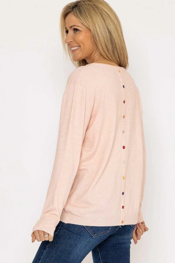 Button Detail Knit In Pink