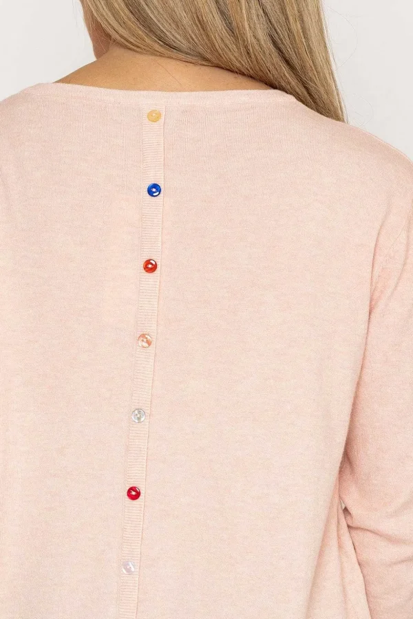 Button Detail Knit In Pink