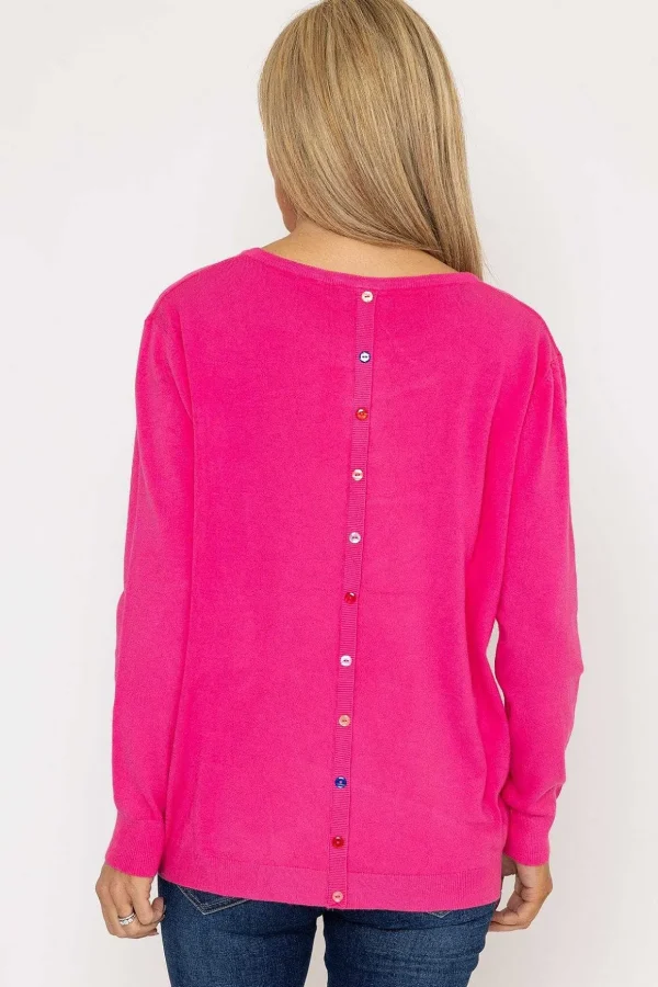 Button Detail Knit In Pink